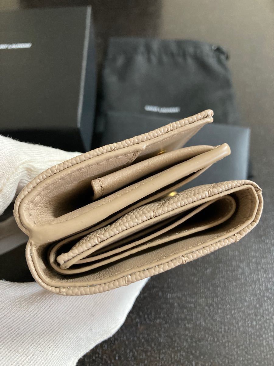 未使用 サンローラン SAINT LAURENT 三つ折り 財布 ダーク 未使用 サンローラン SAINT LAURENT 三つ折り 財布 ダーク