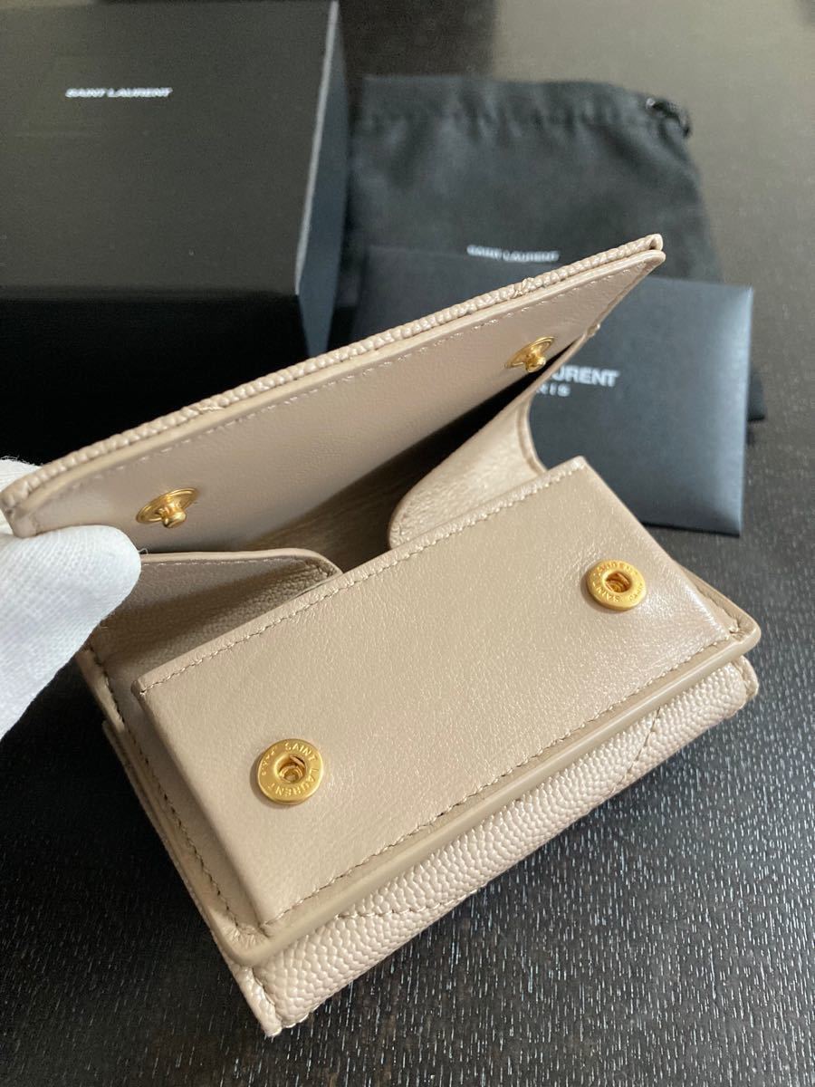未使用 サンローラン SAINT LAURENT 三つ折り 財布 ダーク 未使用 サンローラン SAINT LAURENT 三つ折り 財布 ダーク