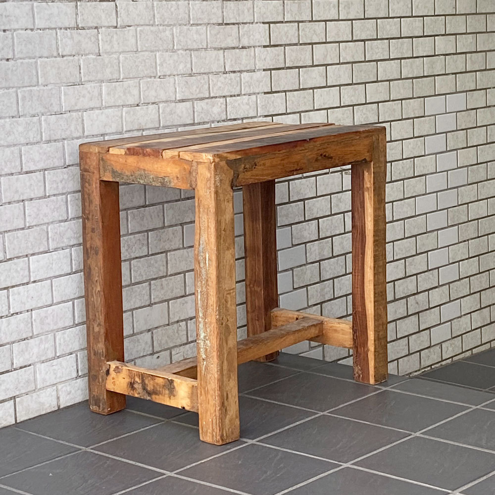 【超目玉】 スツール サイドテーブル ビンテージ 古材 ■ クラフト家具 再構築 リメイク サイドテーブル