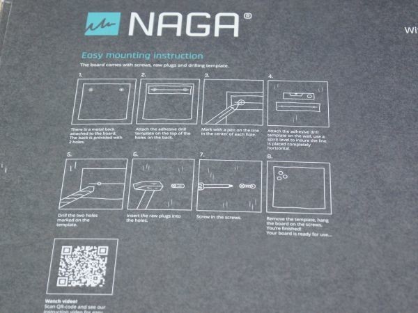 ☆【NAGA】ナガ◆ マグネット ガラス ボード Magnetic glass board メッセージボード ホワイトボード （45cm×45cm 白）◆◎管理21J068の画像5