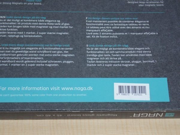 ☆【NAGA】ナガ◆ マグネット ガラス ボード Magnetic glass board メッセージボード ホワイトボード （45cm×45cm 白）◆◎管理21J068の画像4