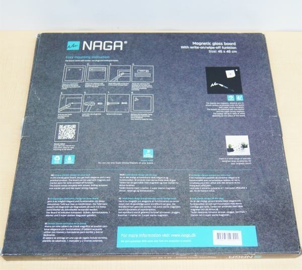 ☆【NAGA】ナガ◆ マグネット ガラス ボード Magnetic glass board メッセージボード ホワイトボード （45cm×45cm 白）◆◎管理21J068の画像3