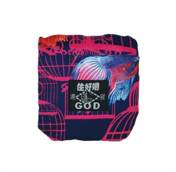 香港 G.O.D. 環保袋 foldable shopping bag Siamese Fighting Fish 熱帯魚 エコバッグ_画像4