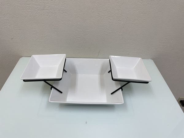 Signature 中国製 盛り皿 食器セット 28×28×8(大皿) 15×15×5cm(小皿)_画像2