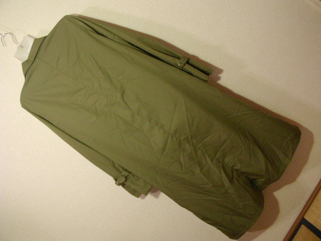 ssyy2229 samansa Mos2 blue # maxi длинное пальто # оливковый зеленый двойной одноцветный тонкий общий обратная сторона внешний L размер 