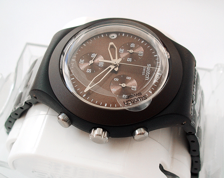 ★入手困難品★未使用品★ディアファン クロノグラフ★Full Blooded Smokey Brown★SWATCH★電池交換済み★オメガ好きも見てね