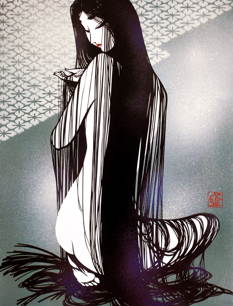 掘り出し人気切り絵画家 宮田雅之 切り絵・複製画 「艶」 額付き