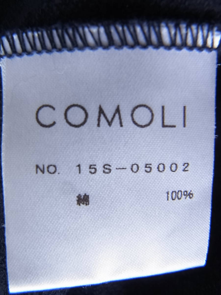 COMOLI コモリ　ポケット付き　ワイドシルエット　長袖Tシャツ　サイズ 0　 日本製 　ネイビー_画像5