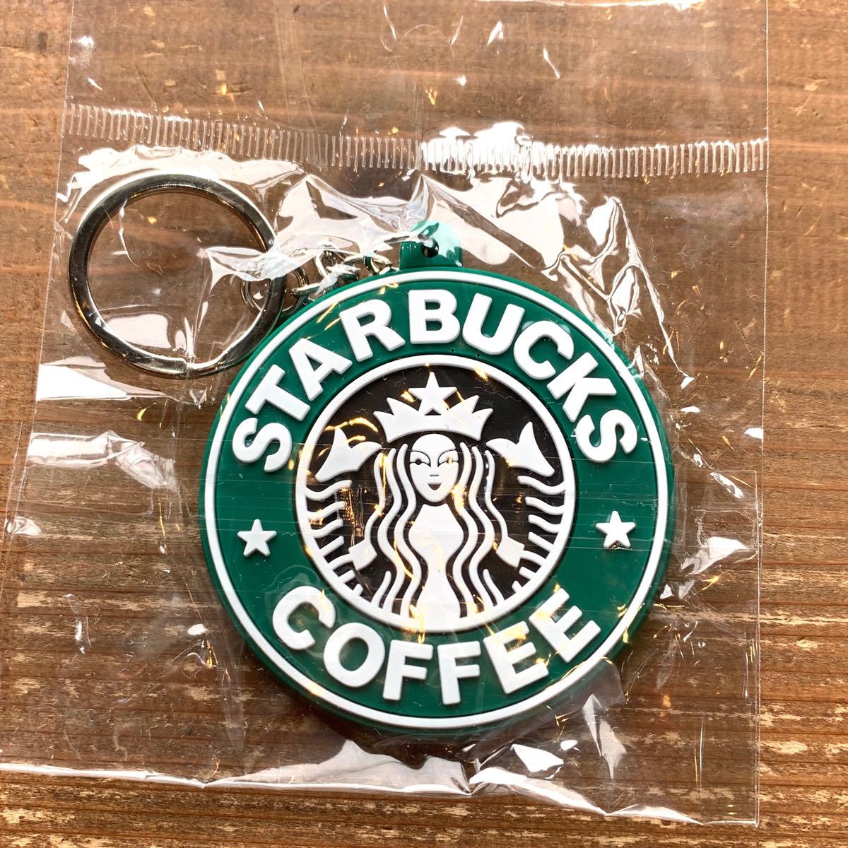 Paypayフリマ Starbucks Coffee スタバ ロゴ 両面 ラバー キーホルダー グリーン