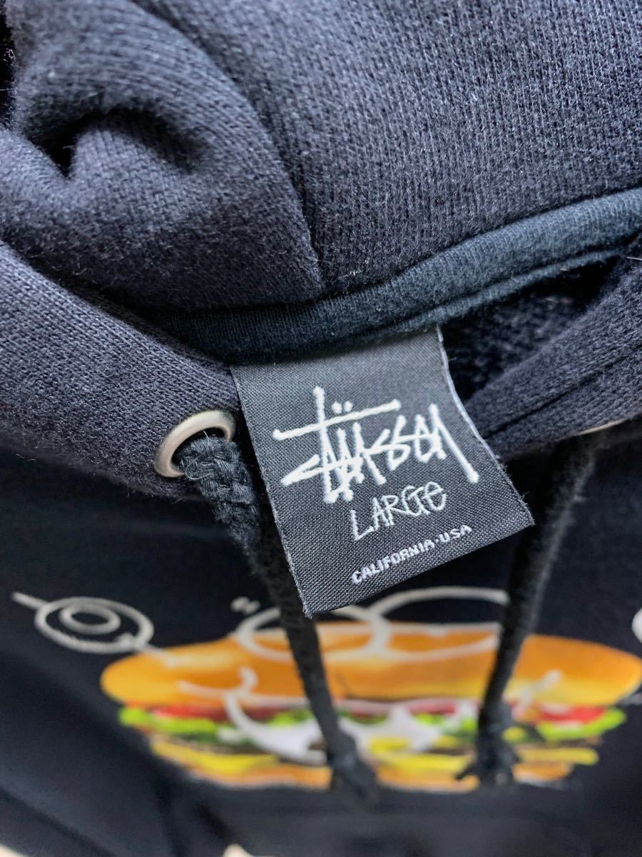 【希少】STUSSY×KLYONS コラボパーカー ステューシー ハンバーガー 90 ケビンライオンズ オーバーサイズ 大きい