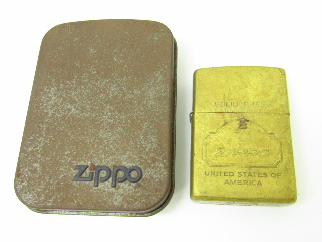 ZIPPO ジッポー UNITED STATES OF AMERICA SOLID BRASS 真鍮 1992年製 ライター♪AC22503