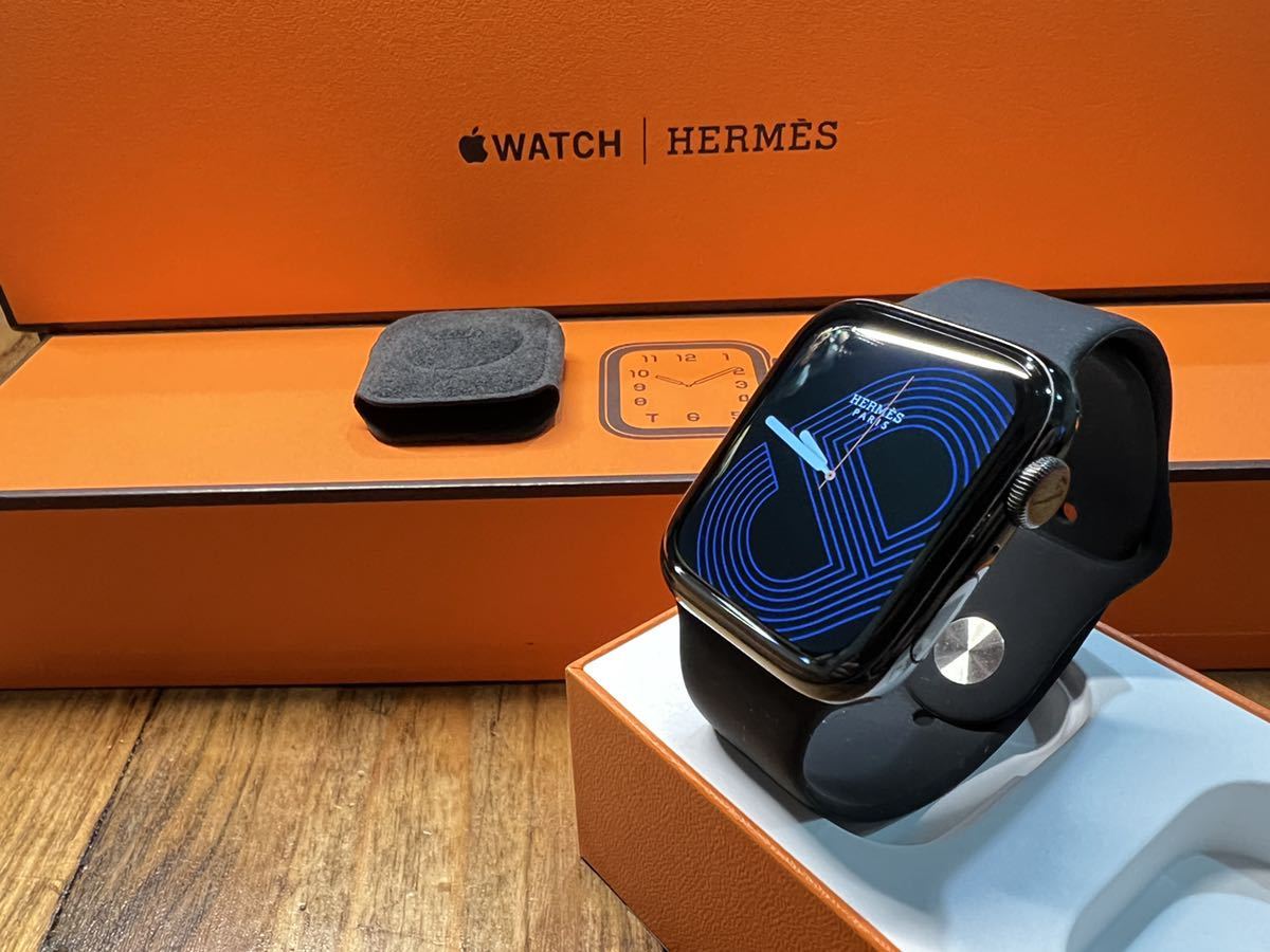 ☆即決 美品 Apple Watch series5 HERMES 44mm ブラック アップル