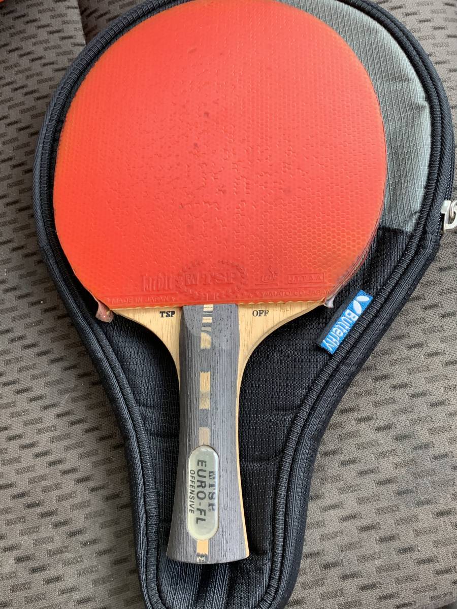TSP EURO FLo fender sibshe-k hand ping-pong racket used present condition goods case attaching 