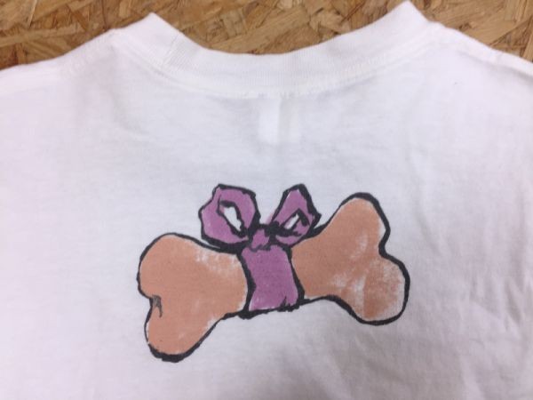 Angelo アンジェロ KU-GI 可愛い 犬 DOG レトロ古着 半袖Tシャツ キッズ USA製 バックプリント有 S 白_画像2