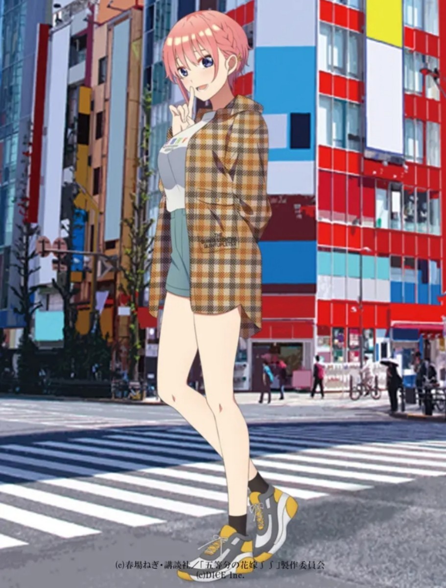 五等分の花嫁 コラボレーションアパレル 一花 チェックオーバーシャツ+Tシャツセット