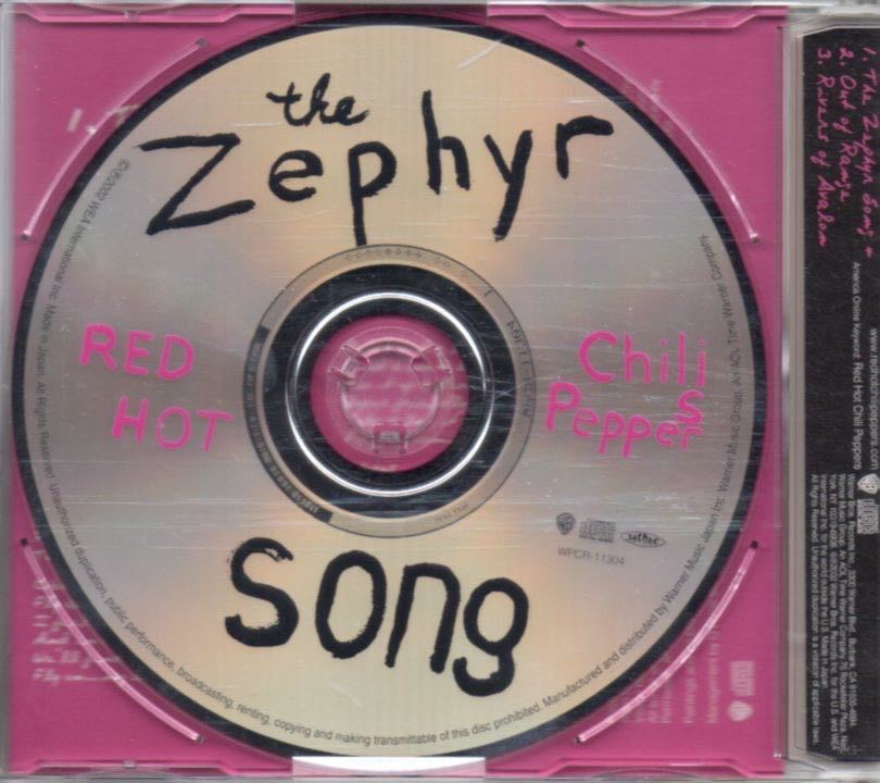  красный * hot * Chile * перец z The * Zephyr *song записано в Японии одиночный CD obi стикер Red Hot Chili Peppers The Zephyr Song