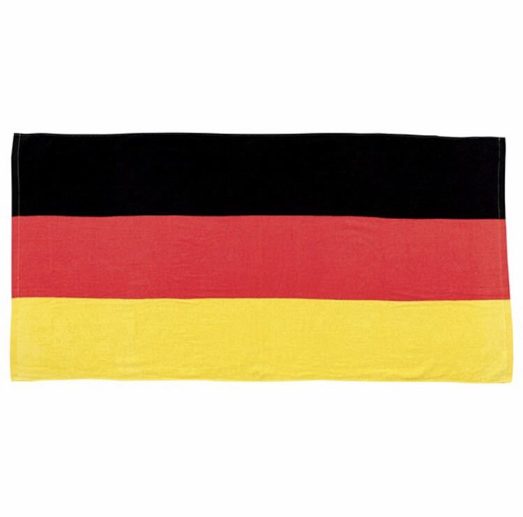 新品未使用 ドイツ 国旗 バスタオル ナショナルフラッグ Germany 三色旗_画像1