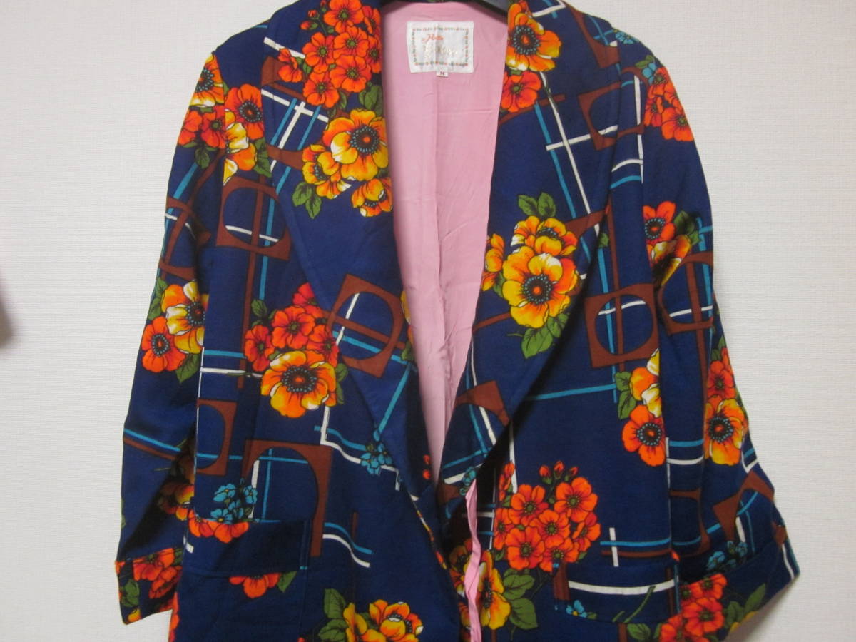 #[ Showa Retro ]#[ lady's ]#[ colorful floral print gown Nitro -b]# retro Vintage classical rhinoceros ke pop vintage