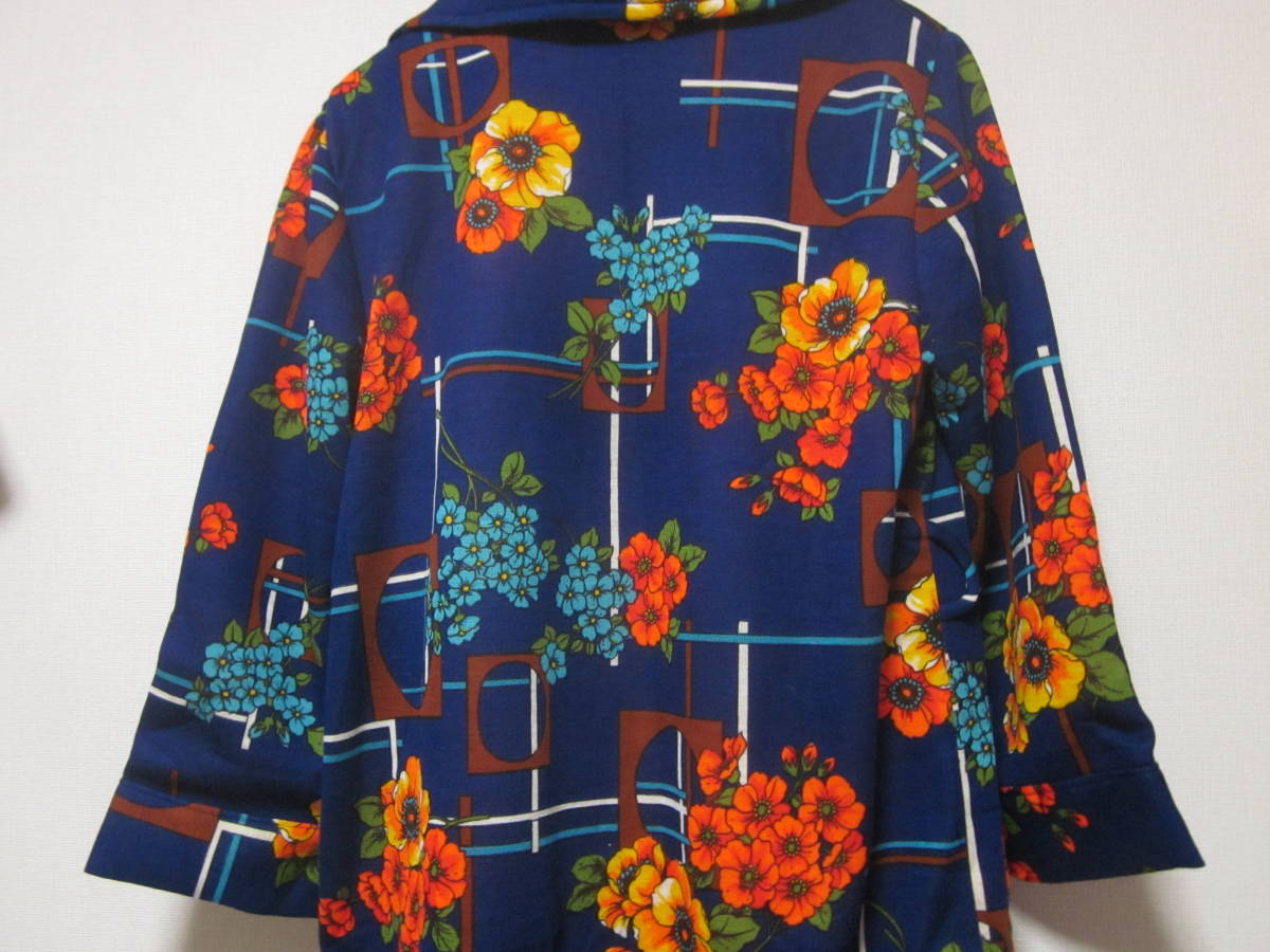 #[ Showa Retro ]#[ lady's ]#[ colorful floral print gown Nitro -b]# retro Vintage classical rhinoceros ke pop vintage