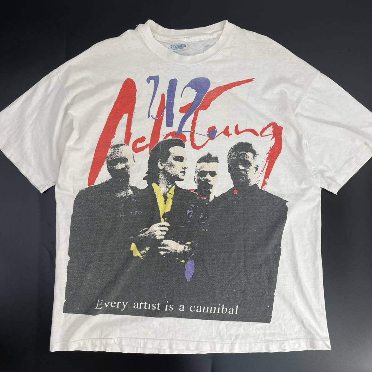 1円〜【90s(1991年) USA製 U2 ビンテージ バンド Tシャツ XL】Hanes