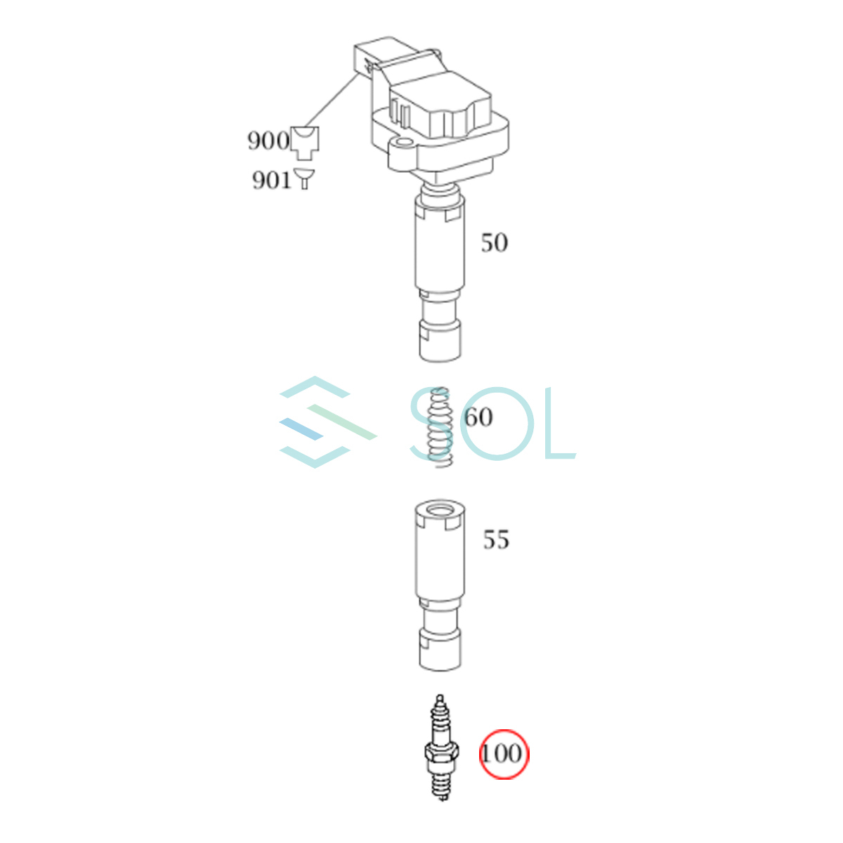 ベンツ W164 R230 ダブルプラチナ スパークプラグ 8本セット(1台分) BOSCH製 ML350 ML500 SL500 0041594403 0041594903 0041595803_画像3