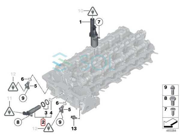 BMW F07 F10 F11 F06 F12 F13 F01 F02 ソレノイドバルブ VANOS 535i 550i 640i 650i M6 750i 750Li 760Li 11368605123 出荷締切18時_画像3