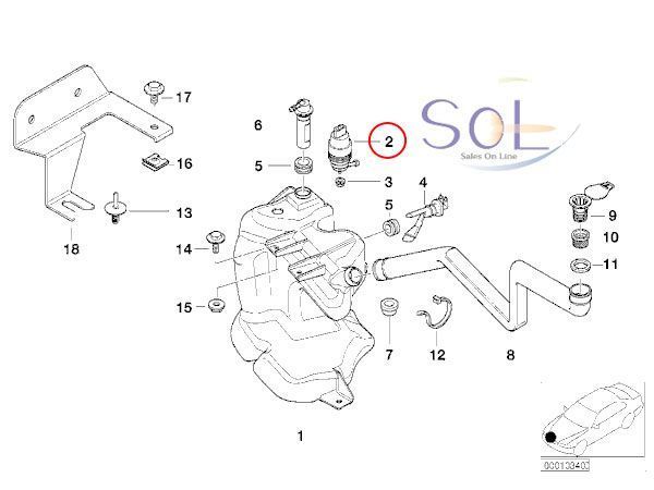 BMW E34 E32 ウインドウ ウォッシャーポンプ 520i 525i 530i 535i 540i 730i 735i 740i 750i 61661380068 61668360614 出荷締切18時_画像2