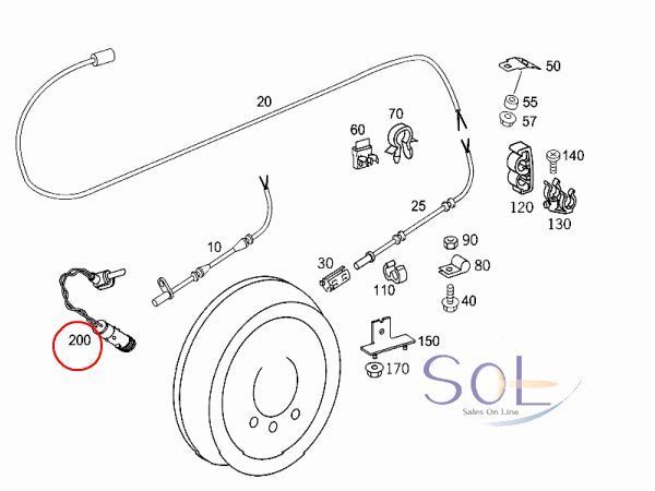 ベンツ W209 フロント ブレーキパットセンサー CLK200 CLK240 CLK320 CLK350 CLK55 CLK6 2115401717 2205400717 2205400617 出荷締切18時_画像3