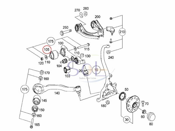 ベンツ W204 R171 R172 フロント ロアアーム ブッシュ 左右セット C180 C200 C250 SLK55 2113331114 出荷締切18時_画像2