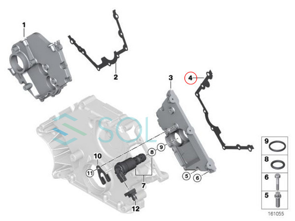 BMW E60 E61 E63 E64 タイミングケースガスケット 左側 540i 545i 550i 645Ci 650i 11147506425 出荷締切18時_画像2