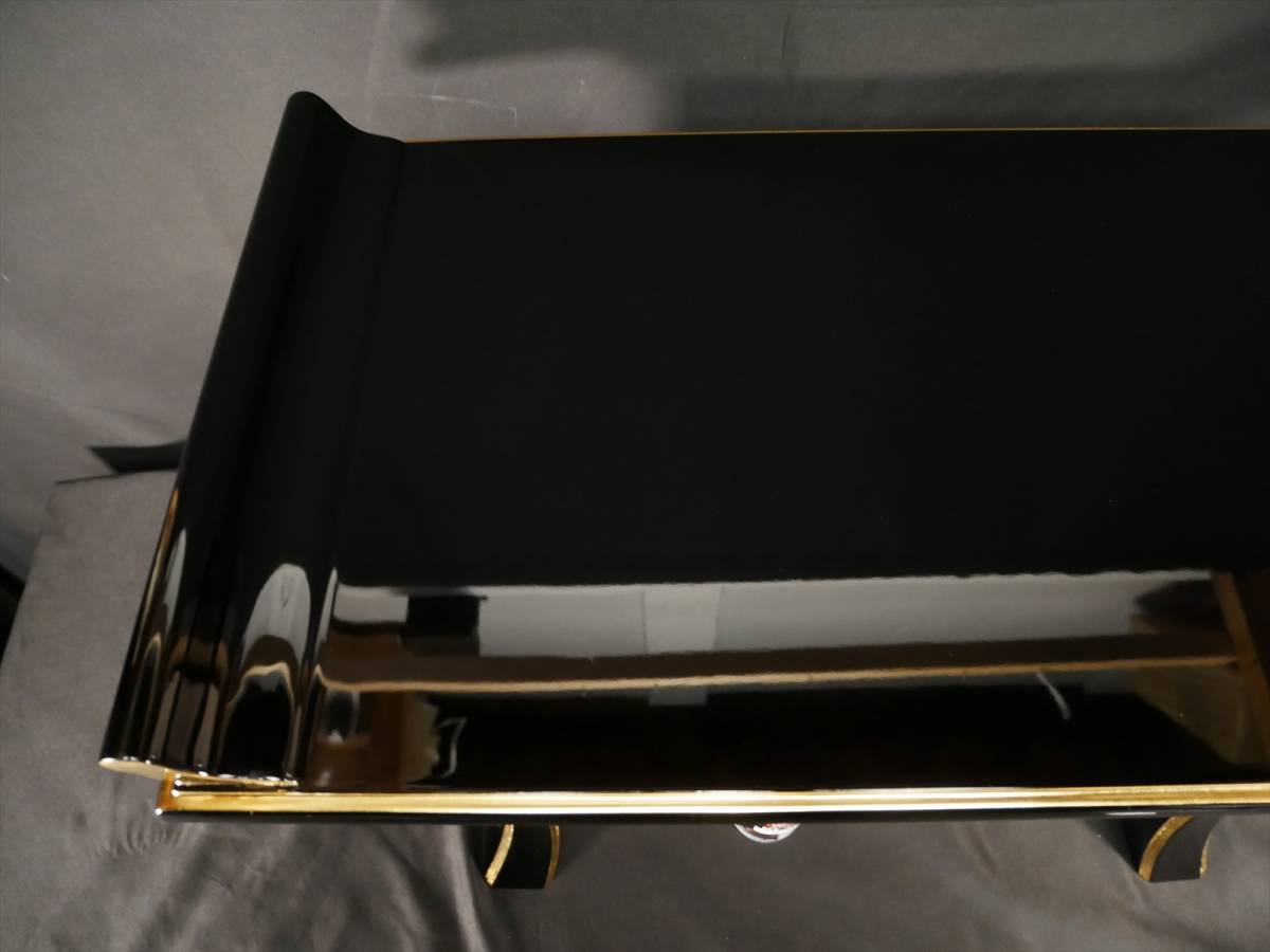 長期保管品 高級経机 中京型 リン引付 木製本金箔 黒面金 20号(TS Y