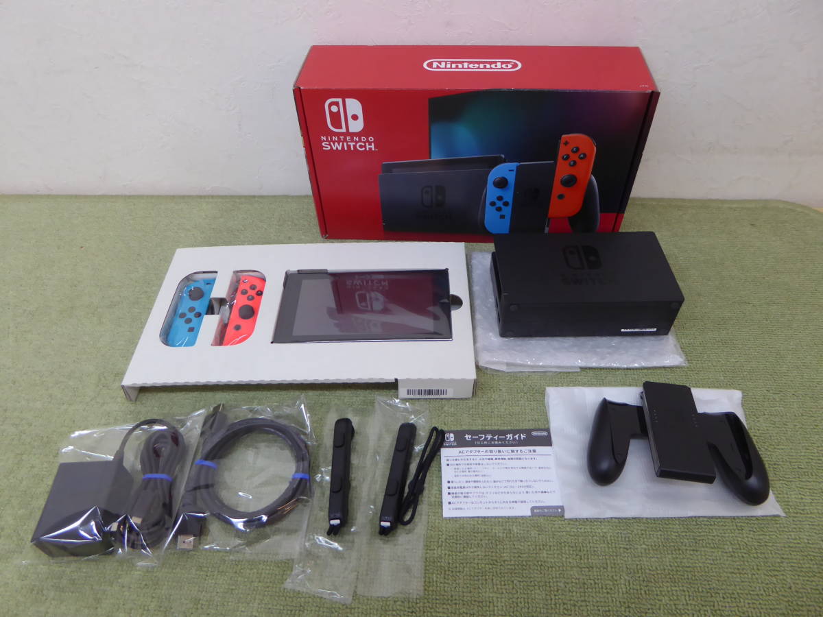 (N96-73) 品 Nintendo switch 本体 Joy-Con [L]ネオンブルー [R] ネオンレッド 動作OK