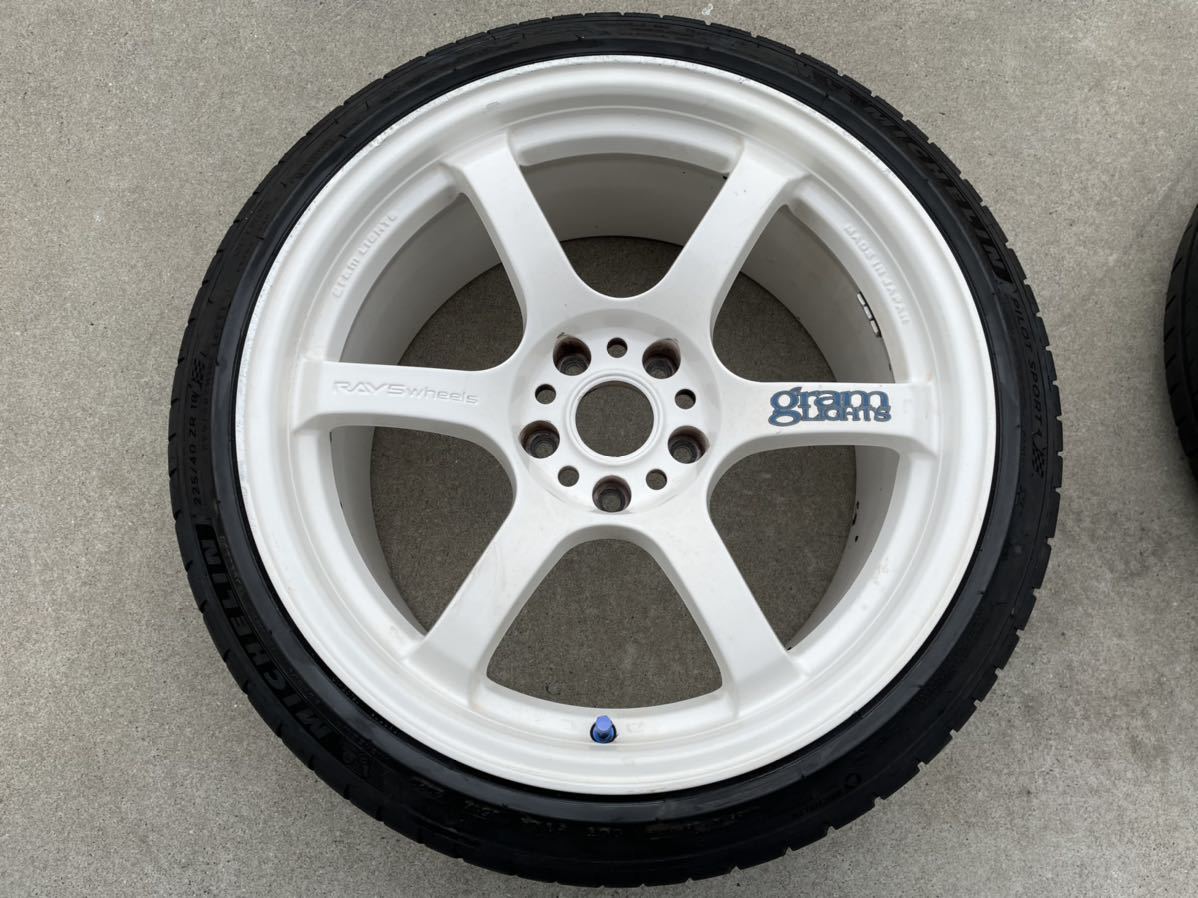 RAYS グラムライツ 57D 18インチ 9.5J+12 2本225/40/18 パイロットスポーツ GRAM LIGHTS 57D ドリケツ GT-R R34 JZX100 JZX110 ドリケツ