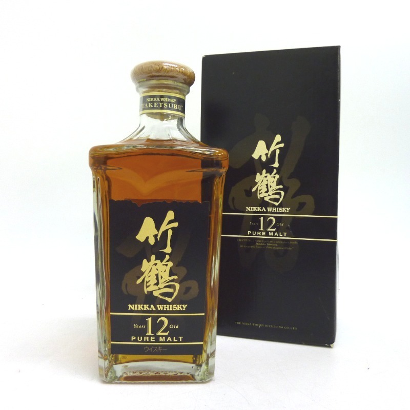 大阪府配送限定 ニッカ 竹鶴 12年 角瓶 ピュアモルト 660ml 箱付 www