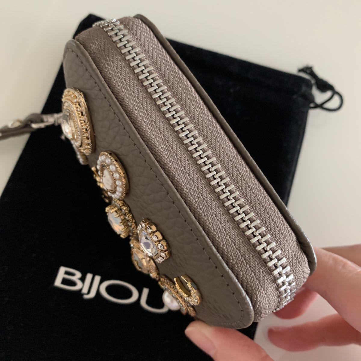 お値下げ中! 1点物 bijou オーダービジュー 本革 レザーミニ財布