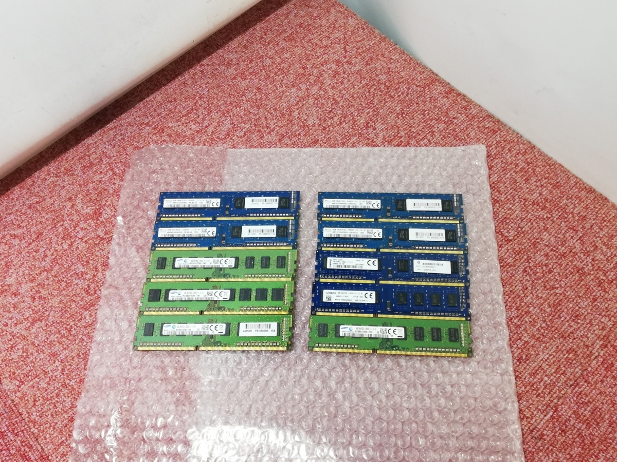 メーカーそれぞれデスクトップ用 DDR3 1.35V 低電圧メモリ/PC3L-12800U/1600/4GB×10枚片面実装DELL OPTIPLEX 790 3010 3020/LENOVO E73_在庫複数　写真あくまでも見本です