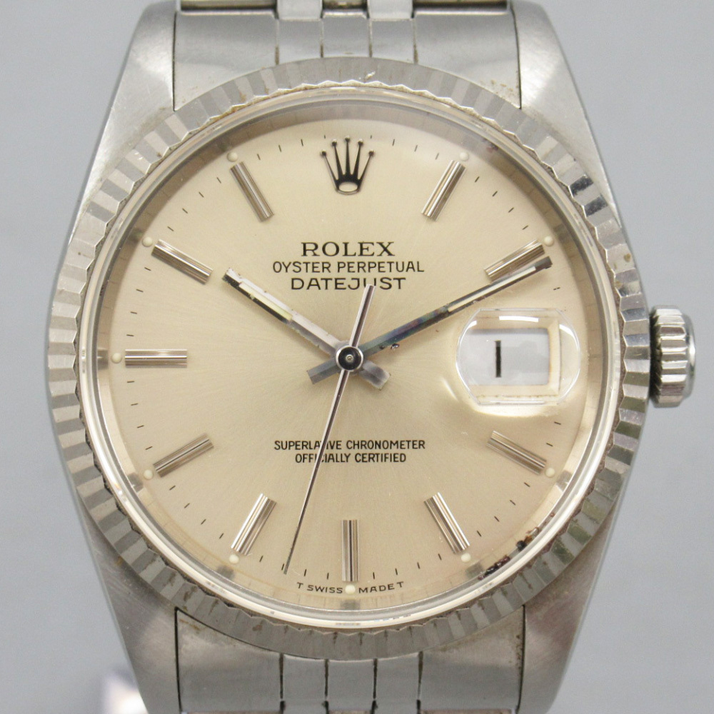 1円～ ロレックス デイトジャスト 16234 SS×WG/AT シルバー文字盤 腕時計 ROLEX メンズ o15oyfu-1276257【O商品】_画像1