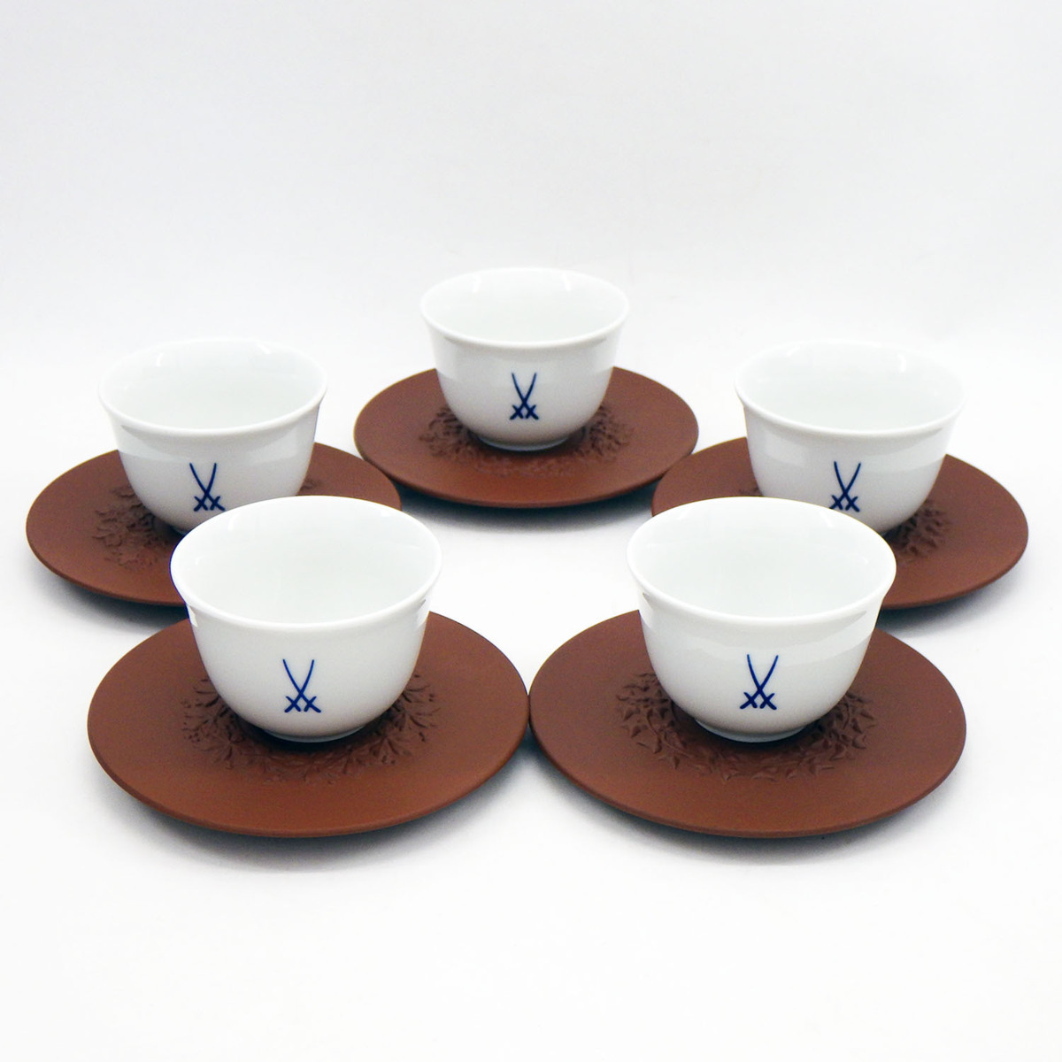 貴重】未使用品 Meissen マイセン 中国茶器 4客セット 双剣