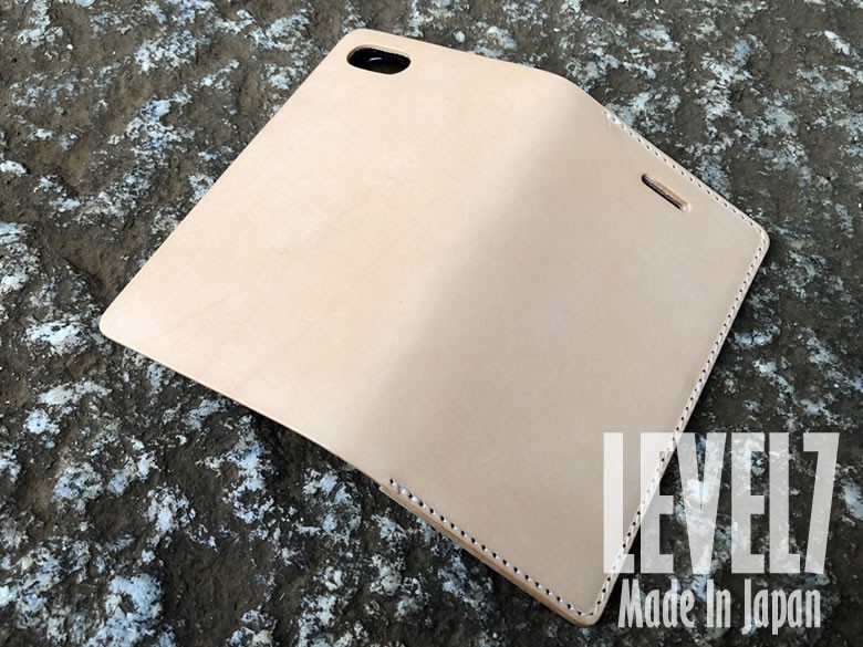LEVEL7 all sorts iPhone. correspondence notebook type iPhone case natural original leather cow leather . use hand made made in Japan [ build-to-order manufacturing :5 business day degree ]