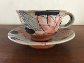 ＰＯＴＳＯＴ1997　手描き花柄ティーカップ&ソーサー　レア品　美品