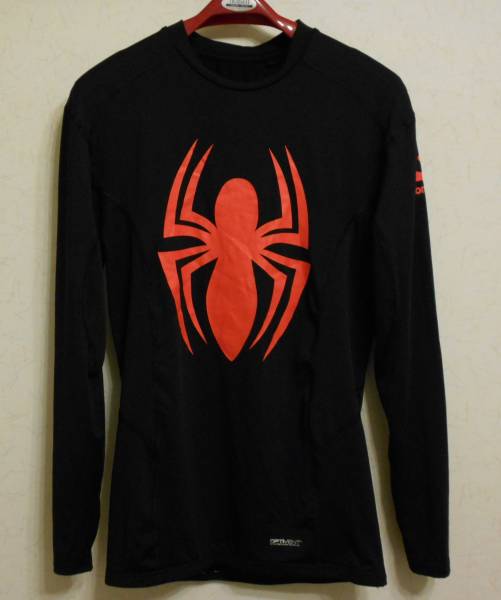スパイダーマン 長袖Tシャツ Mサイズ 黒 ( spiderman マーベル アメコミ コンプレッション ウェア ストレッチ トレーニング インナー