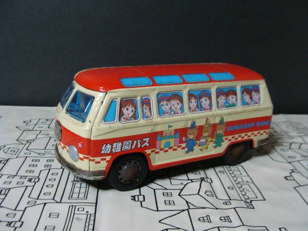 イチコー　ブリキ　ワーゲンバス　 T-２　　幼稚園バス