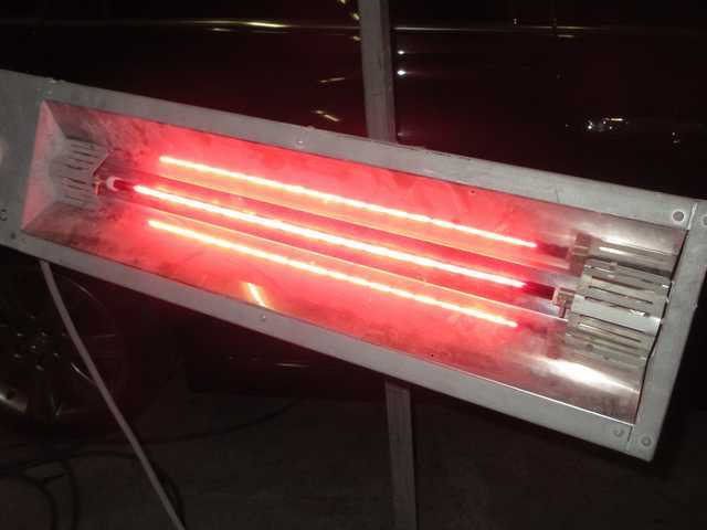 赤外線乾燥機・赤外線乾燥ヒーター 交換用ルビーランプ 長さ500mm 110V 1000W 塗装乾燥機