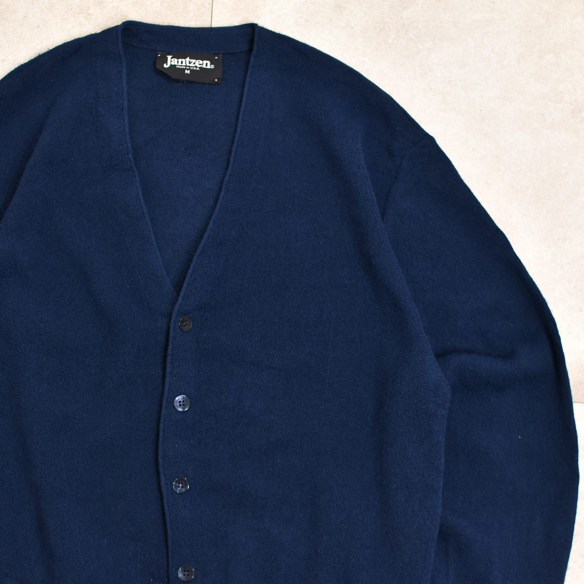 80～90s USA Jantzen polyester knit cardiganメンズ Mサイズ 80～90s アメリカ製 ジャンセン ポリエステ_画像1