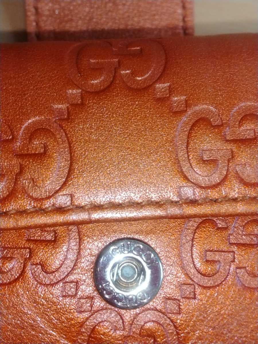  used GUCCI Gucci 6 ream key case GGsima leather material Gucci Heart box attaching Gucci Keycase free shipping 