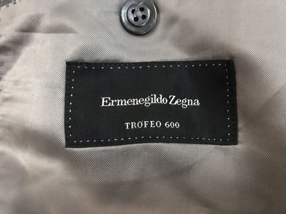 エルメネジルドゼニア Ermenegildo Zegna テーラード ジャケット　48c グレー系　ストライプジャケット　ウールシルクジャケット　古着_画像4