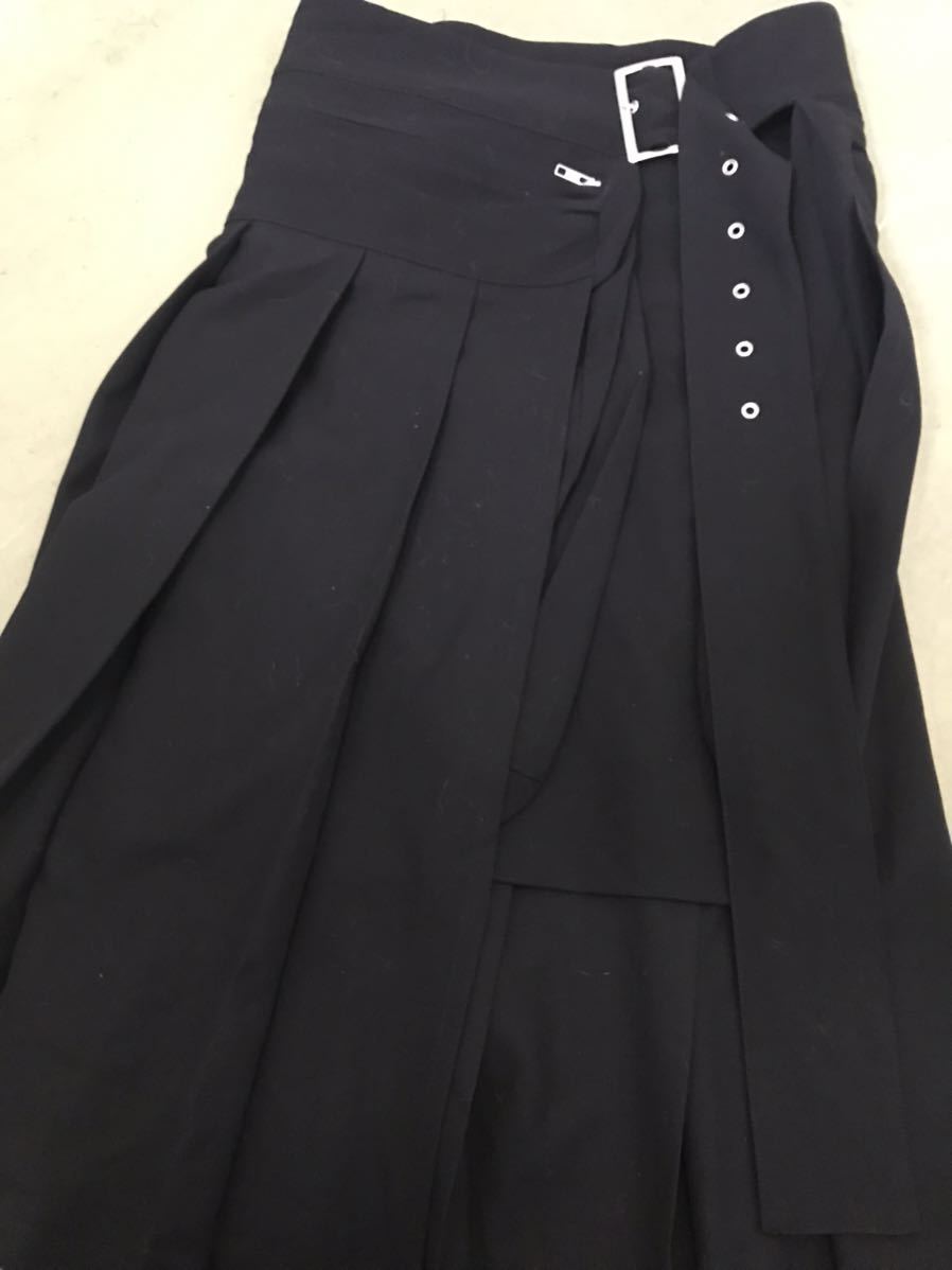 PayPayフリマ｜LIMI feu スカート 巻きスカート 黒系 美品 古着 デザインスカート プリーツスカート