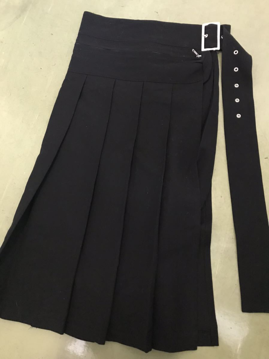 PayPayフリマ｜LIMI feu スカート 巻きスカート 黒系 美品 古着 デザインスカート プリーツスカート