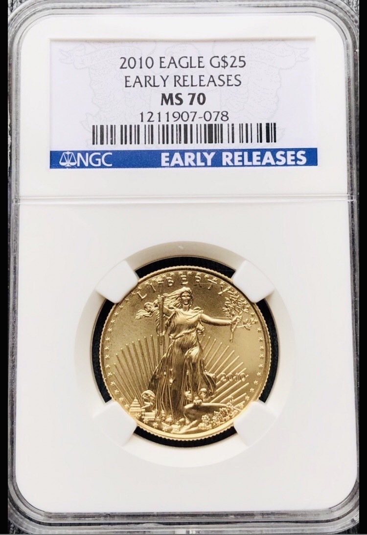 最高鑑定 Eagle 25ドル金貨 2010年 自由の女神 American Gold 【73%OFF!】 送料無 NGC Bullion MS70 Early 翌日発送可能 16.97g Releases