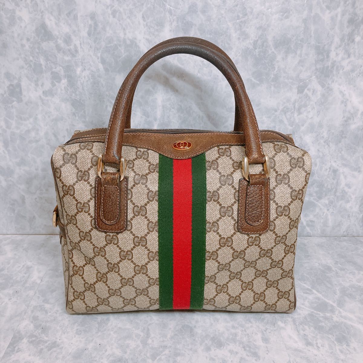 1円 超美品 オールドグッチ GUCCI 2way シェリーライン ミニボストン